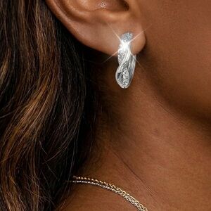 #16 Sterling Silver Twist Hoop Earrings